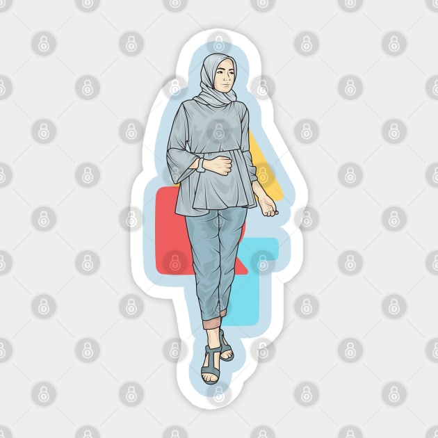 Woman Light Blue Outfit Sticker by crissbahari